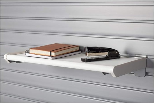 HandiWall Resin Shelf - 24" with Metal Slatwall Brackets (White)