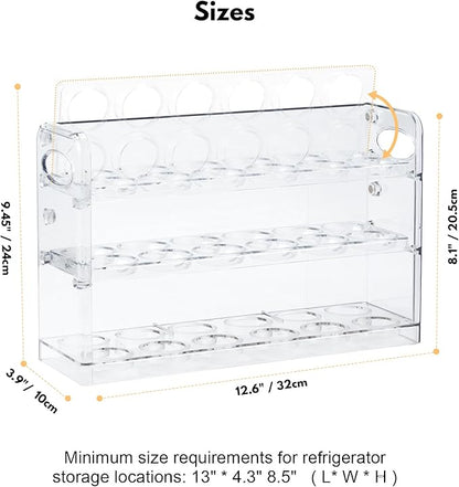 Egg Holder for 36 Eggs, Egg Storage for Refrigerator, PET Egg Container for Kitchen Countertop, Egg Dispenser, Egg Tray, Clear