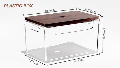 Nina's Stackable Storage With Wood Pine Top for Laundry Room Organization, Extra Large Trash Bag/Garbage Bag Dispenser, Under Sink Organizer, Pantry Organizers , Trash Holder