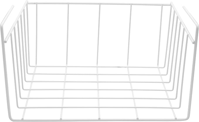 YBM HOME Under Shelf Wire Basket Storage Organizer for Kitchen Pantry - Hanging Storage Cabinet Organizer Rack Adds Extra Space Underside the Shelf (20, Small)
