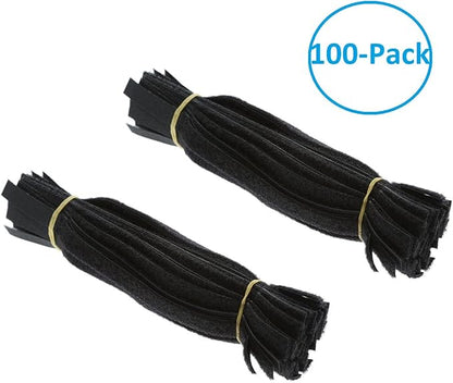 9 Inch (100-pack) Hook and Loop Self Gripping Fastening Cable Ties 1/2" Width - Multipurpose Microfiber Cloth Cable Organizer Self Adesive Pre-Cut Straps