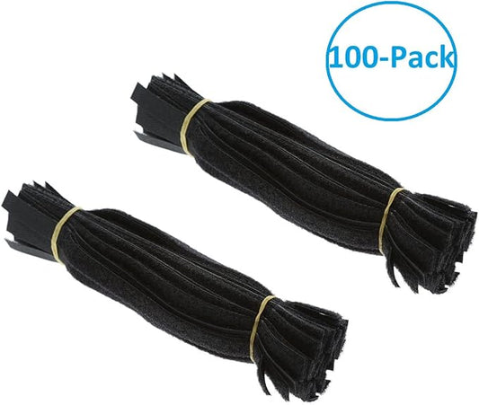9 Inch (100-pack) Hook and Loop Self Gripping Fastening Cable Ties 1/2" Width - Multipurpose Microfiber Cloth Cable Organizer Self Adesive Pre-Cut Straps