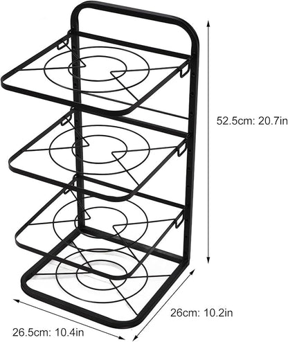 Miskall Pot Rack Organizers, 4 Tiers Pots and Pans Organizer for Kitchen Organization & Storage, Pan Rack for Kitchen, Lid Organizer for Pots and Pans