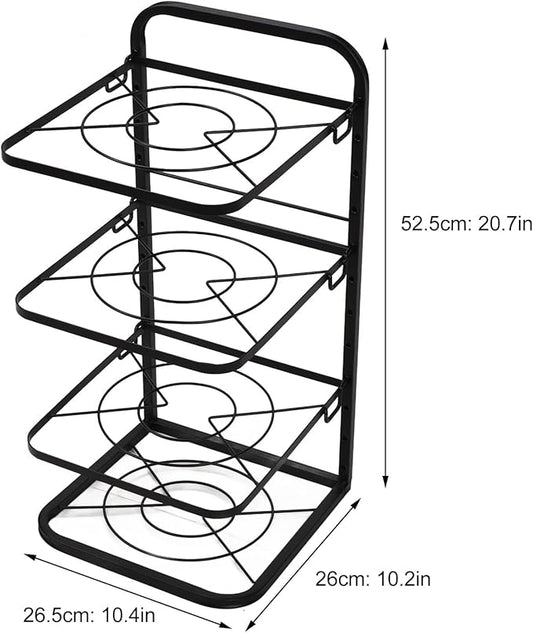 Miskall Pot Rack Organizers, 4 Tiers Pots and Pans Organizer for Kitchen Organization & Storage, Pan Rack for Kitchen, Lid Organizer for Pots and Pans