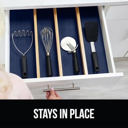 GORILLA GRIP powerGRIP Drawer Shelf and Cabinet Liner, Thick Strong Hold, Non-Adhesive Liners Protect Kitchen Cabinets and Cupboard, Bathroom Drawers, Easy Install, Breathable Mat, 20" x30', Navy Blue