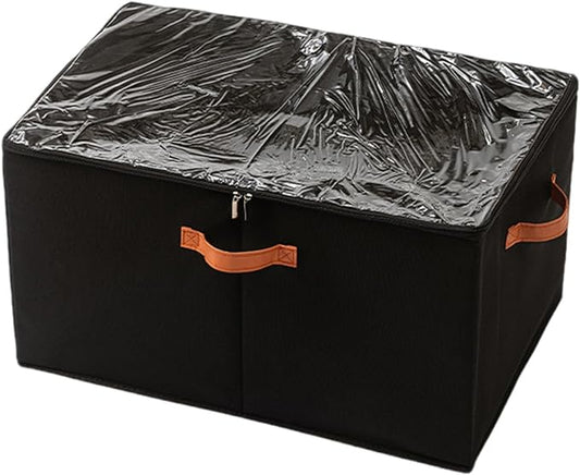 SLDYH Shoe Organizer for Closet, Tidy Up and Organize, Shoe Storage Easy to Store and Search, 12-20 Grid Fabric Shoe Box with Clear Cover (Black, 20 Grids)