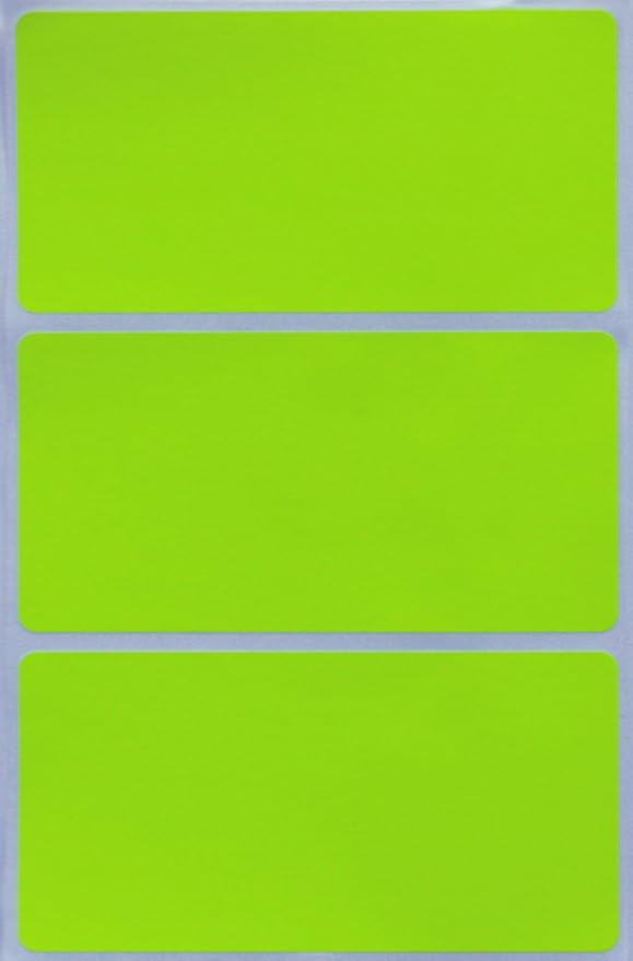 Royal Green Rectangular Stickers Color-Coding Labels for Organizing, Moving, and Storage Boxes 4" x 2" Stickers to Write On Name Tags, 300-Pack (Neon Yellow)