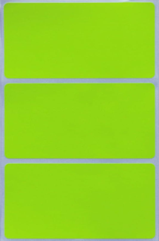 Royal Green Rectangular Stickers Color-Coding Labels for Organizing, Moving, and Storage Boxes 4" x 2" Stickers to Write On Name Tags, 300-Pack (Neon Yellow)