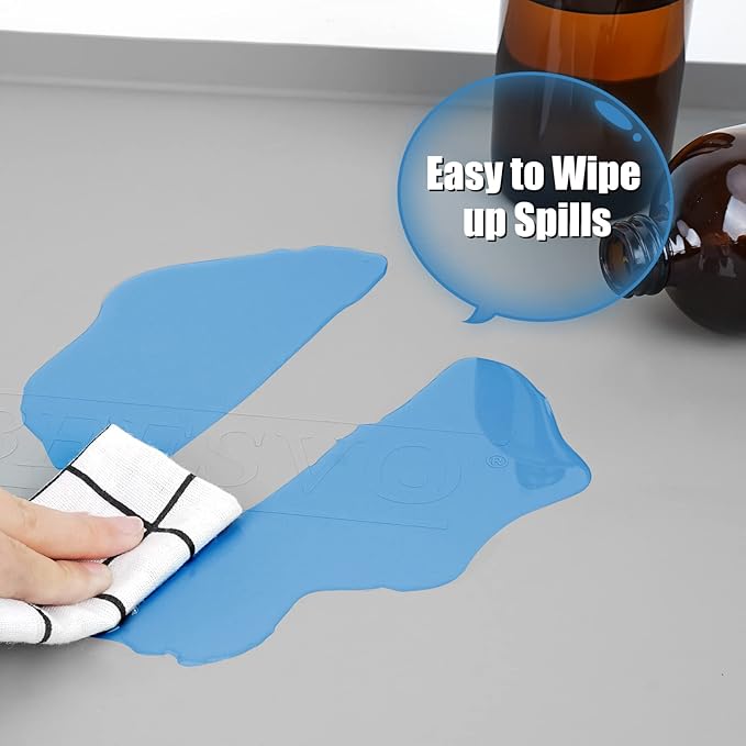 Under Sink Mat for Kitchen Waterproof, 22" x 19" Silicone Under Sink Liner Kitchen & Bathroom Cabinet Protector Mats, Heavy Duty Flexible Under Sink Drip Tray with Lip, Cool Grey