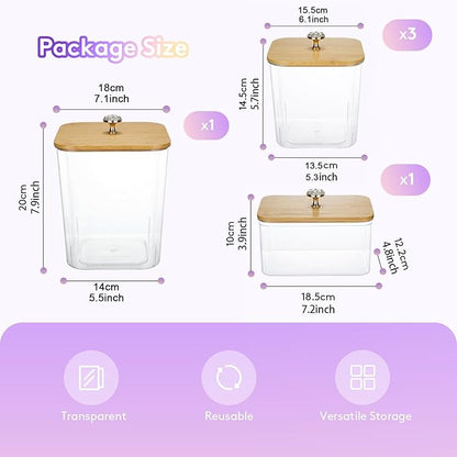 5 Pack Laundry Pod Containers and Dryer Sheet Holder for Laundry Room Organization Acrylic Jars with Lids and Labels for Laundry Detergent Laundry Pods Dry Sheet Organizing