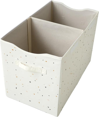 3 Sprouts Recycled Fabric Toy Chest Storage Box - Extra Large Toy Storage Box, Sturdy Toy Bins - Kids Organizer for Bedroom - Toybox Basket with Lid for Kids, Toddlers, Boys, Girls - Terrazzo Cream