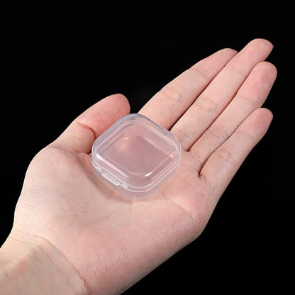 Jetec 6 Pieces Mini Plastic Clear Beads Storage Containers Box for Collecting Small Items, Beads, Jewelry, Business Cards, Game Pieces, Crafts (1.4 x 1.4 x 0.7 Inch)