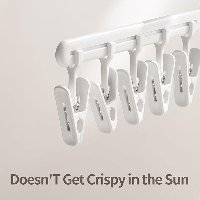 Plastic Drying Rack with 10 Clips for Drying Socks Baby Clothes Drying Towels Rotatable Sock Drying Rack