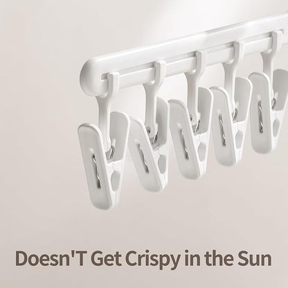 Plastic Drying Rack with 10 Clips for Drying Socks Baby Clothes Drying Towels Rotatable Sock Drying Rack