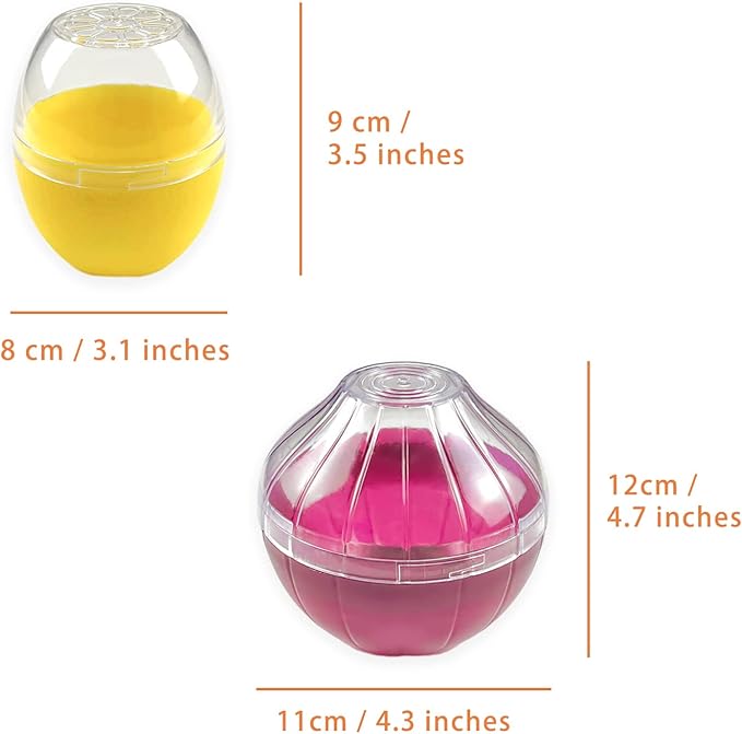 Magicaleast 2PCS Fruit and Vegetable Shaped Savers Onion and Lemon Storage Containers for Fridge Vegetable Crisper Makes Food Stays Fresh Longer