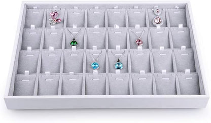 Oirlv Velvet Stackable Jewelry Tray 32 Grids Pendant Organizer Display Showcase Jewelry Storage Trays
