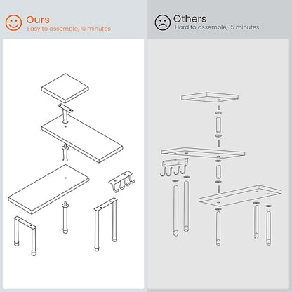 Homode Kitchen Countertop Organizer Corner Shelf, Bathroom Counter Organizers and Storage, 3 Tier Wood Shelf Organizer Space Saver for Make Up, Dresser Table, Desktop, White