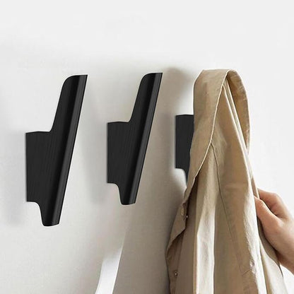 Wood Wall Hooks 4 Pack Coat Hooks Wall Mount Black Wooden Hooks for Hanging Hat, Bag, Backpack, Rustic Coat Hooks for Wall, Wood Towel Hooks for Bathrooms and Entryway Hooks (Black)
