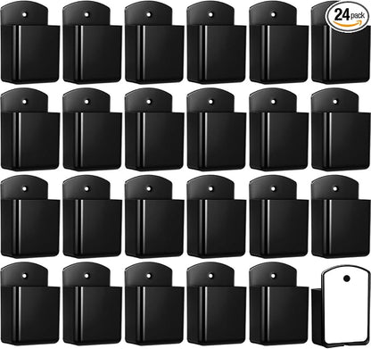 Leinuosen 24 Pcs Remote Control Holder Wall Mount Self Adhesive TV Controller Holder Black TV Remote Organizer Wall Pen Organizer for Home Office School Storage Accessories