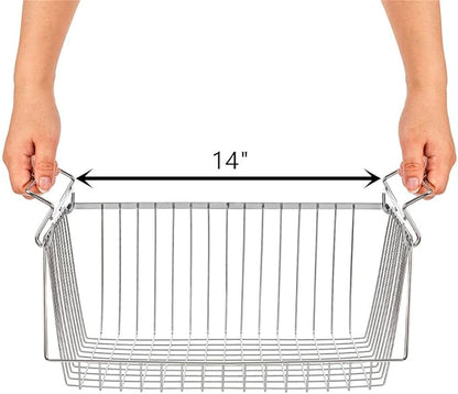 SANNO Stacking Baskets Bin Baskets Wire Storage Baskets Organization Farmhouse Scoop Baksket for Pantry, Kitchen, Closets, Bathroom, Cabinets, Kitchen, Set of 3