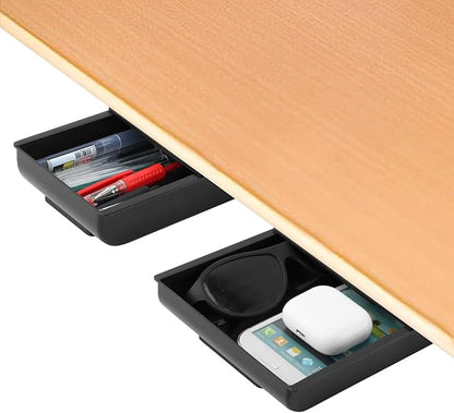 2 Pack Under Desk Drawer Organizer,Under Desk Drawer,Under Desk Storage Drawers,Desk Drawer Attachment,Desk Drawers Under Desk,Desk Side Storage,Attachable Desk Drawer(COLOR:black)
