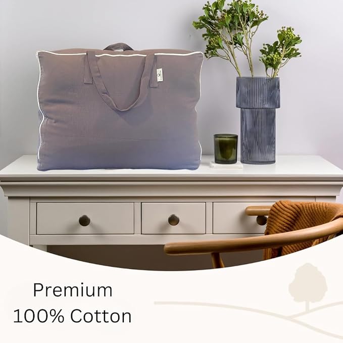 Forever Cotton Blanket and Comforter Storage Bag with Handles for Comforters, Blankets, Linens and Garments | Underbed/Wardrobe Breathable Closet Organizer Bag (X-Large (24"x15"x12"), Gray)
