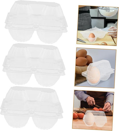 6pcs Goose Egg Packaging Box Egg Crate Plstic Egg Tray Half Dozen Egg Cartons Egg Storage Organizer Goose Egg Holder Clear Egg Cartons Holder Pulp Egg Cartons Eggs Pvc Transparent