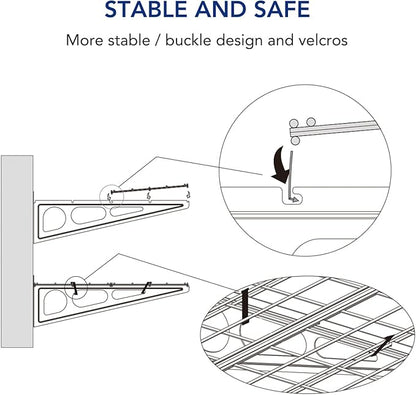 FLEXIMOUNTS Garage Wall Shelving, 1x4 ft, Includes 6 Bike Hooks, Wall Shelf Garage Organization System w/Bike Hangers, Storage Rack, Floating Shelves, 150 lbs Weight Capacity (1 Pack), Classic Series