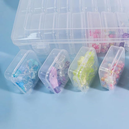 30Pack Bead Organizer Box With Hinged Lid - Clear Bead Storage Containers for Organizing DIY Jewelry Craft and Bracelet Making - Mini Plastic Bead Box (30Pack 2.15 X 2.15 X 0.8inch)