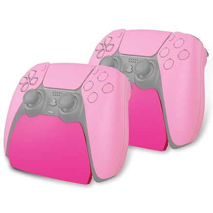 PlayVital 2 Pack Controller Display Stand for ps5, Gamepad Stand Desk Holder for ps5 Controller Accessories with Rubber Pads, Nova Pink