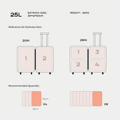 VOLLYC 25L Waterproof Travel Vacuum Bags with Pump, Tear-Resistant Design,Lightweight Compression Storage, Durable Vacuum Seal Bags for Clothing Travel Luggage, Camping, Hiking & Road Trips