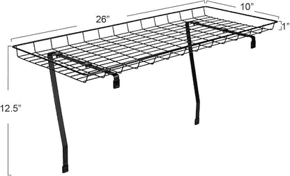 Household Essentials Rear Display Over-The-Washer Storage Shelf to Organize and Store Laundry Room Supplies, Matte Black