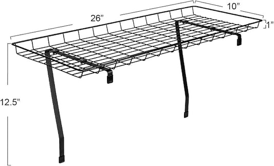 Household Essentials Rear Display Over-The-Washer Storage Shelf to Organize and Store Laundry Room Supplies, Matte Black