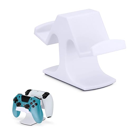 Dual Game Controller Desktop Holder Stand - Universal Design for Xbox ONE, PS5, PS4, PC, Steelseries, Steam & More, Reduce Clutter UGDS-03 (White)
