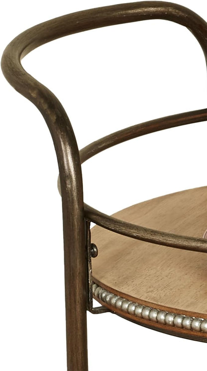 Touch of Class Santo Bronze Finished Rolling Serving Cart with Locking Caster Wheels