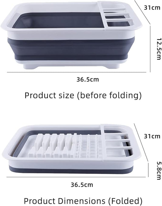 THANSTAR Collapsible Dish Drainer Portable Dinnerware Drainer Organizer for Kitchen RV Campers Travel Trailer Space Saving Kitchen Storage Tray