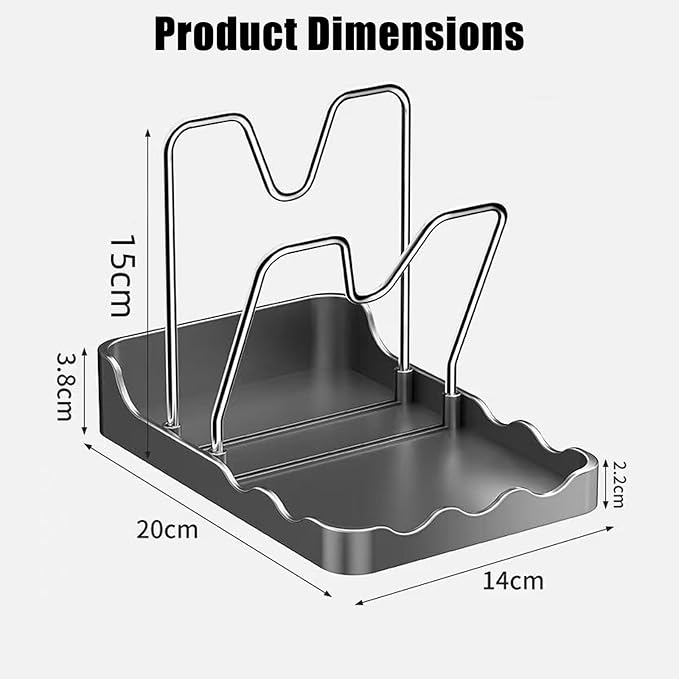 Kitchen Pot Lid Storage Rack, Pot and Pan Organizer with Removable Drip Tray,Detachable design,Suitable for Placing pot Lids, Spoons, Cutting Boards, etc (Gray, 2 stands)