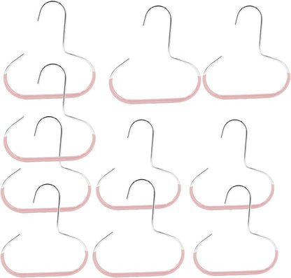 Durable Steel Hangers Maximize Closet Space with Versatile Storage, Hat Organizer Durable Stainless Steel, Durable Steels Hangers for Caps, Ties, Scarves, Clothes (Pink,10pcs)