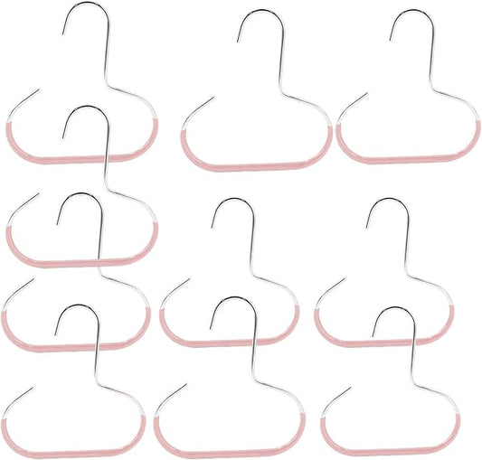 Durable Steel Hangers Maximize Closet Space with Versatile Storage, Hat Organizer Durable Stainless Steel, Durable Steels Hangers for Caps, Ties, Scarves, Clothes (Pink,10pcs)