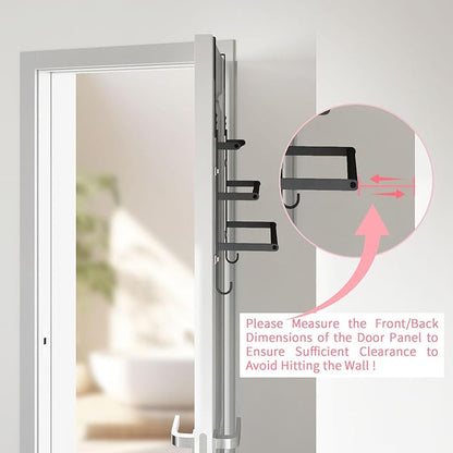 Over The Door Towel Rack,Towel Rack with Hooks for Door Hanging, Door Towel Bar, Over Door Towel Racks for Bathroom (Black)
