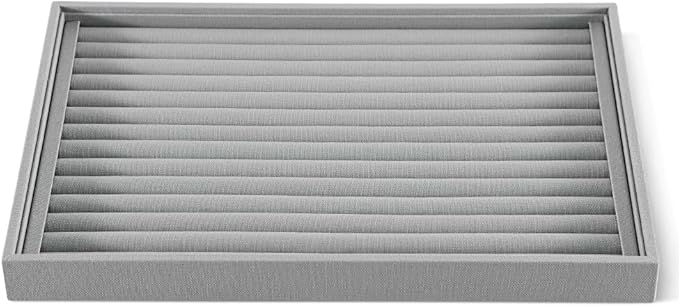 Dansmiy Linen Stackable Ring Ear Studs Display Tray, Premium Rings Storage Tray, Jeweler Shop Counter Showcase Table Top Organizers, Makeup Table Drawer Insert Jewelry Tray