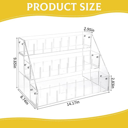Small Bookshelf 3-Tier Clear Acrylic Book Display Organizer Front Facing Toddler Montessori Style Book Shelf Durable Bookcase for Nursery Room, Playroom, Classroom, and Reading Corner