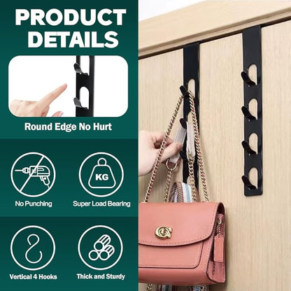 JAMEND CLXP 4 Layers Metal Hats Hanger, 1 PCS Strong Vertical Coat Hook, Bag Rack for Hanging Bags Jams Scarf Keys and More.