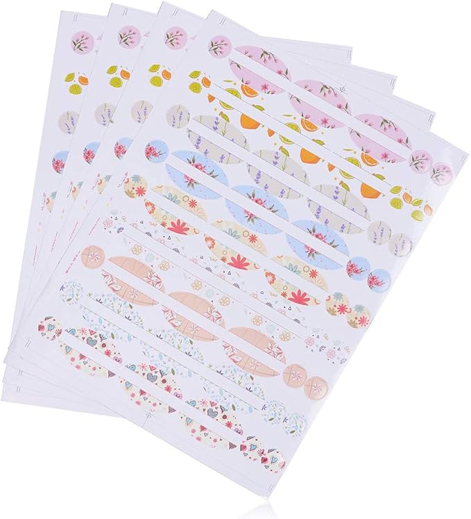 Essential Oil Labels Stickers for Bottles Round Chapstick Labels for Tubes Plant Pattern Botanical Aesthetic Label Sticker (Set of 270 Oval and 270 Round)