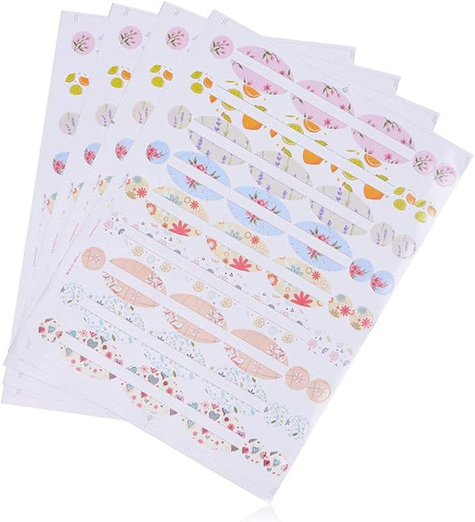 Essential Oil Labels Stickers for Bottles Round Chapstick Labels for Tubes Plant Pattern Botanical Aesthetic Label Sticker (Set of 270 Oval and 270 Round)