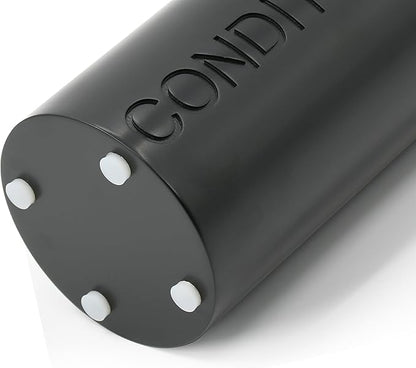 Indecor Home Matte Black Conditioner Dispenser Luxurious Refillable Pump Bottle with Black Resin Pump and Embossed Text, Durable Design for Bathroom and Shower
