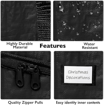 ClearSpace Heavy Duty Moving Bags or Storage Bags – Black Storage Bins with Lids, Large Moving Boxes with Backpack Straps & Zippers,– Packing Box & Moving Supplies for College Dorm, 6 Pack