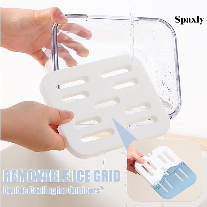 SPAXLY Manual Vacuum Sealer Containers, Airtight Food Storage Boxes with Hand Pump for Freshness, BPA-Free, Leakproof Seal for Lunch, Meat, Fruit, Leftovers, Fridge & Camping Use (1320ml)