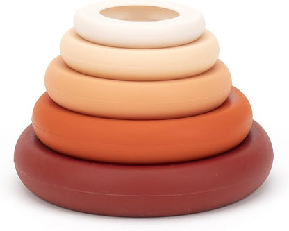 Food Huggers 5pc Reusable Silicone Food Savers | BPA Free & Dishwasher Safe | Fruit & Vegetable Produce Storage for Onion, Tomato, Lemon, Banana, Cans & More | Round, Terracotta