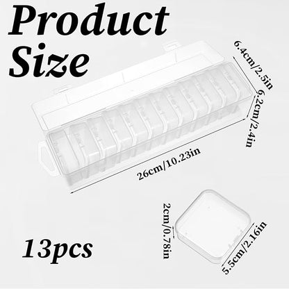 13 PCS Bead Organizer Box Clear Plastic Bead Storage Box Mini Storage Containers for Jewelry Making, DIY Crafts, Small Parts Organization
